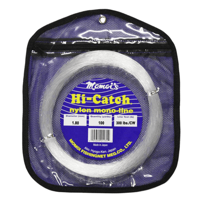 Momoi Hi-Catch Monofilament Leader 300 Pounds 100 Yards - Clear White - Bulluna.com