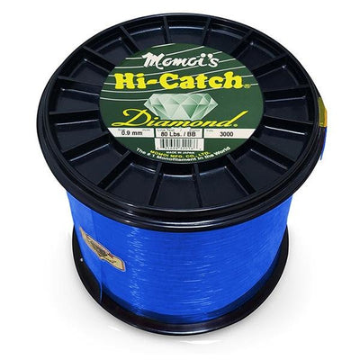 Momoi Hi-Catch Diamond Nylon Monofilament Line 80 Pounds 3000 Yards - Brilliant Blue - Bulluna.com