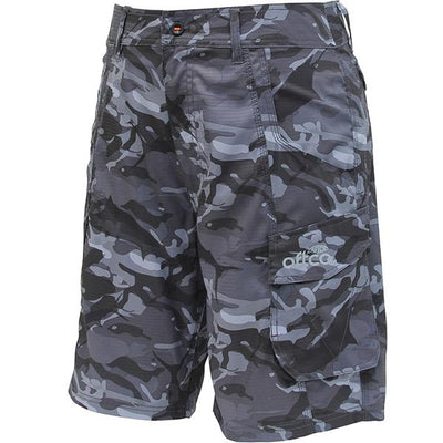 Aftco Tactical Black Camo Fishing Shorts - Bulluna.com