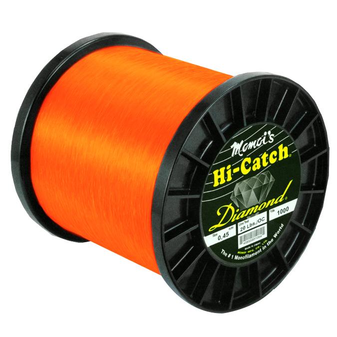 Momoi Hi-Catch Diamond Nylon Monofilament Line 20 Pounds 1000 Yards - Orange Crush - Bulluna.com