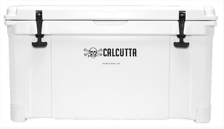 Calcutta CCG2-75 Renegade Cooler 75 Liter White w/Removeable Tray Divider & LED Drain Plug, EZ-Lift Rope Handles, 34.1"Lx17.4"Wx19.1"H