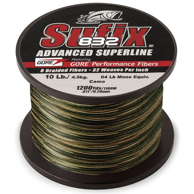 Sufix 832 Advanced Superline Braid - 10 Pounds 1200 Yards - Camo - Bulluna.com