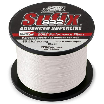 Sufix 832 Advanced Superline Braid - 80 Pounds 1200 Yards - Ghost - Bulluna.com