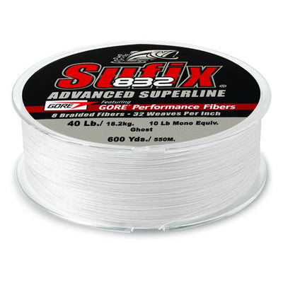 Sufix 832 Advanced Superline Braid - 40 Pounds 600 Yards - Ghost - Bulluna.com