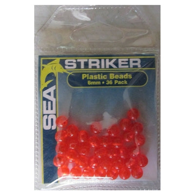 Sea Striker Round Beads 36 Pk 6mm Red - Bulluna.com