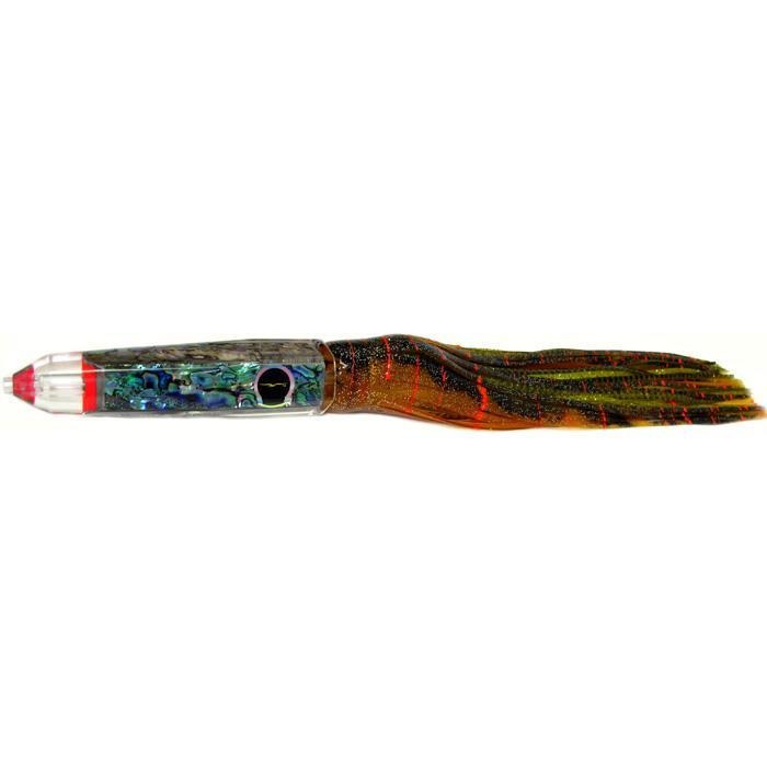 Black Bart Wahoo Candy Medium Heavy Tackle Lure - Brown Gold Orange/Gold Dot - Bulluna.com