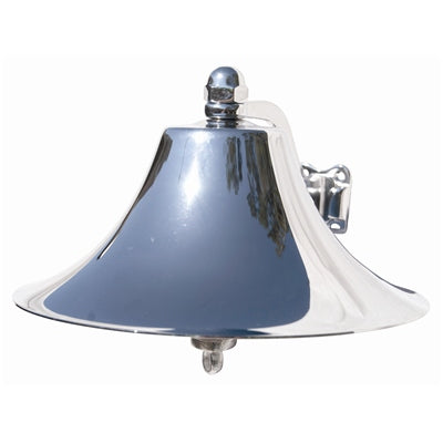 Marpac Heavy Cast Chrome Plated Ship’s Bell - 8 Inch Diameter - 1-1/2 x 1-3/4 Inch Bracket - Bulluna.com