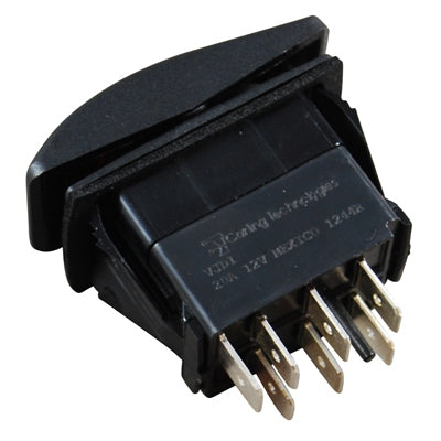 Marpac Contura Rocker Switch - Illuminated - Brass Blade Terminals - Silver Contacts - 3 Position - On-Off-On, DPDT - Bulluna.com