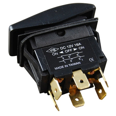 Marpac Euro-Style Rocker Switch - Non-Illuminated - 3 Position - On-Off-On, DPDT - Bulluna.com