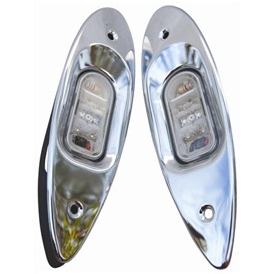 Marpac L.E.D. Advantage Side Lights - Flush Mount - Pair - Red/Green With Stainless Steel Housing - Bulluna.com