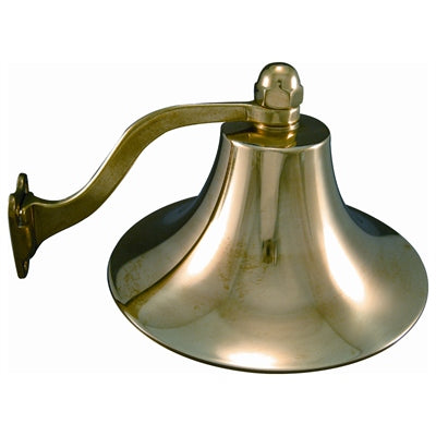 Marpac Heavy Cast Polished Brass Ship’s Bell - 6 Inch Diameter - 1-7/16 x 1-13/16 Inch Bracket - Bulluna.com