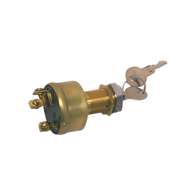 Marpac Ignition Switch - Brass Style - 3 Positions - 3 Screw Terminals - Bulluna.com