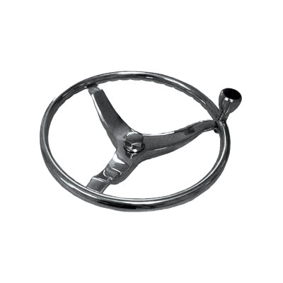 Marpac Stainless Steel Steering Wheel With Control Knob - Without Cap Nut - 13-1/2 Inch Diameter - Bulluna.com