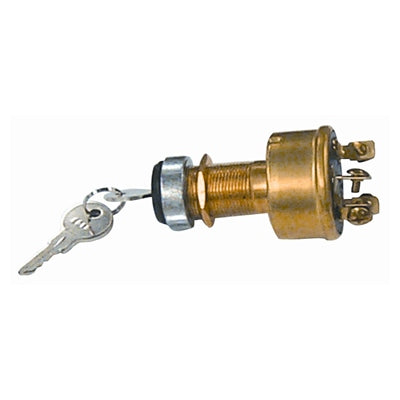 Marpac Ignition Switch - Brass Style - 4 Positions - 4 Screw Terminals - Bulluna.com