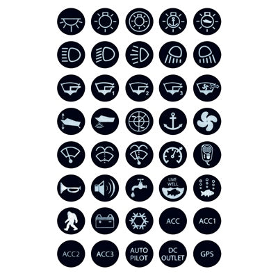 Marpac Round Switch Label Kit For L.E.D. Stainless Steel Push Button Switch - Bulluna.com