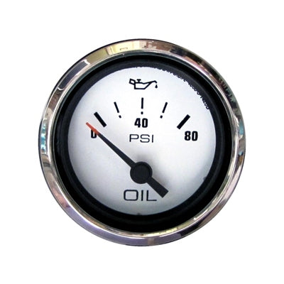 Marpac Premier Elite Domed Oil Pressure Gauge with Stainless Bezel - 80 PSI - 2-1/16 Inches - Bulluna.com