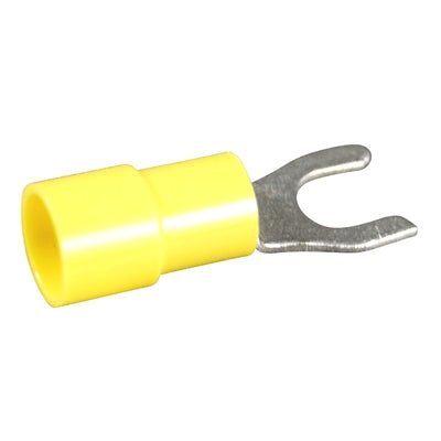 Marpac Vinyl Spade Fork Connectors - 12-10 AWG - #10 - Yellow - Package Of 6 - Bulluna.com