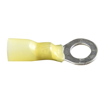 Marpac Heat Shrink Ring Tongues - 12-10 AWG - #1/2 - Yellow - Bulluna.com