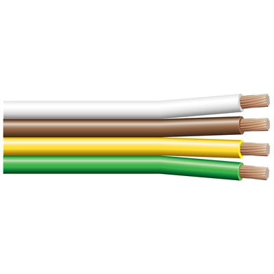 Marpac Bonded Parallel Wire - 4-Conductor - 18 Gauge - White/Brown/Yellow/Green - 100 Feet - Bulluna.com