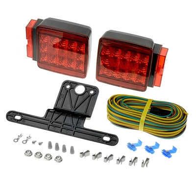 Tough Guy L.E.D. Waterproof Square Trailer Light Kit - Trailers Over 80” Wide