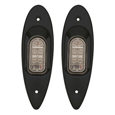 Marpac L.E.D. Advantage Side Lights - Flush Mount - Sold Per Pair - Red/Green With Matte Black Finish - Bulluna.com