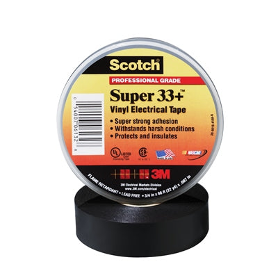 3M Scotch Super 33+ Premium Vinyl Electrical Tape - 3/4 Inch x 52 Feet - Bulluna.com